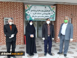 بازدید فرمانده حوزه بسیج ادارات بابل به همراه اعضای شورا از کارگاه های مهارت افزایی تولید ماسک و گان دانشکده فنی و حرفه‌ای دختران الزهرا (س) بابل 2