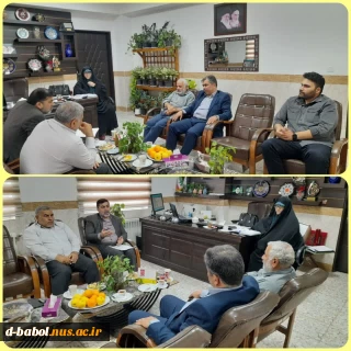 نشست خانم دکتر ابویی رئیس آموزشکده دختران بابل با معاون عمرانی فرمانداری شهرستان بابل، رییس بنیاد حفظ آثار و ارزش‌های دفاع مقدس بابل و هیات همراه در اتاق ریاست آموزشکده دختران بابل