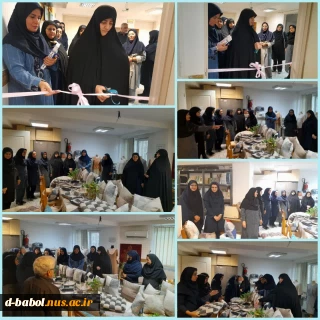 بازدید خانم دکتر ابویی رئیس آموزشکده با همراهی همکاران از نمایشگاه دست ساخته های دانشجویان درس کارآموزی