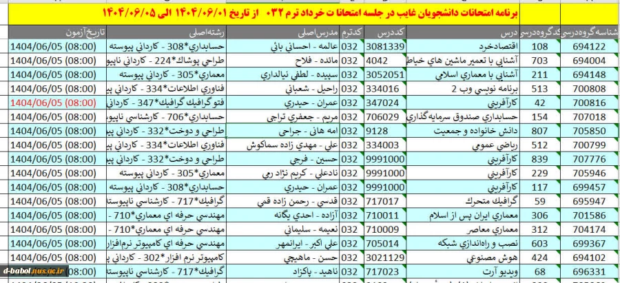 قابل توجه دانشجویان محترم 7