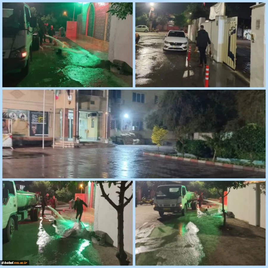 شست وشوی حیاط و محوطه مقبره شهید دراستقبال از شهید والا مقام خوشنام آموزشکده دختران بابل 2