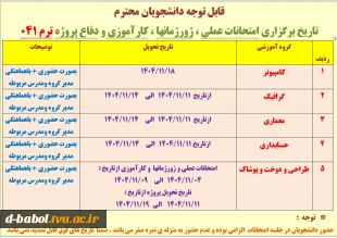 قابل توجه دانشجویان محترم

 2