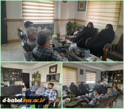 نشست صمیمی خانم دکتر ابوئی  ریاست آموزشکده ملی مهارت دختران بابل با مسئول و همکاران حوزه حراست و حفاظت فیزیکی در دفتر ریاست برگزار شد.