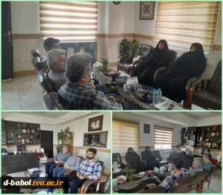 نشست صمیمی خانم دکتر ابوئی  ریاست آموزشکده ملی مهارت دختران بابل با مسئول و همکاران حوزه حراست و حفاظت فیزیکی در دفتر ریاست برگزار شد.