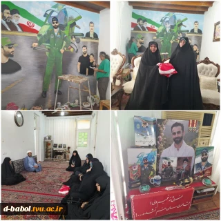 دیدار با مادر معزز شهید و ادای احترام به مقام شامخ سرهنگ دوم خلبان شهید محمد اکبری روشن به مناسبت هفته دفاع مقدس